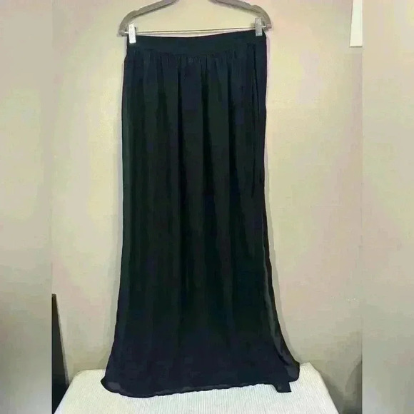 ASOS Black Sheer Wrap Skirt Coverup Sz 10 Maxi Sarong Swim Beach Resortwear - Picture 1 of 9